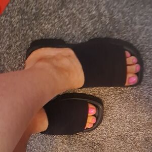 Xhilaration Black Sling Mules Size 6 Women